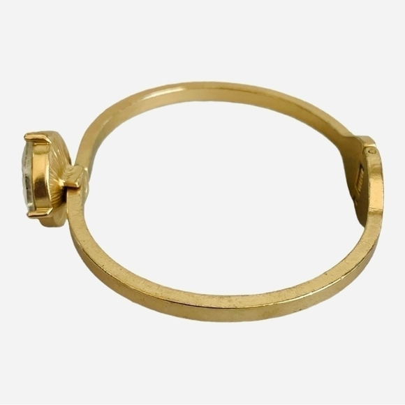 Women’s Bracelet Gold Tone Bangle Bracelet  Round Diamond Rhinestone Bracelet - Picture 3 of 4